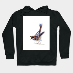 Angry sparrow watercolor bird print Hoodie